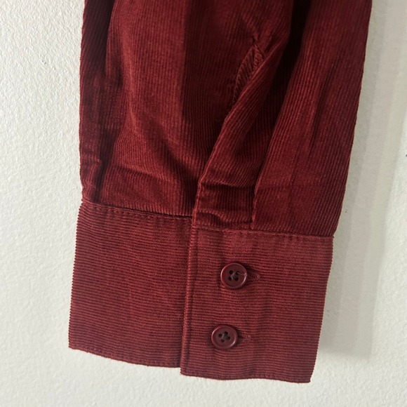 Madewell Corduroy Puff Sleeve Button Up Shirt Burgundy M Medium NewNW743 - Picture 6 of 8